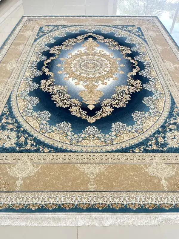 فرش طرح کارن آبی 1200 شانه