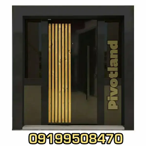 درب پیوت شیشه و استیل