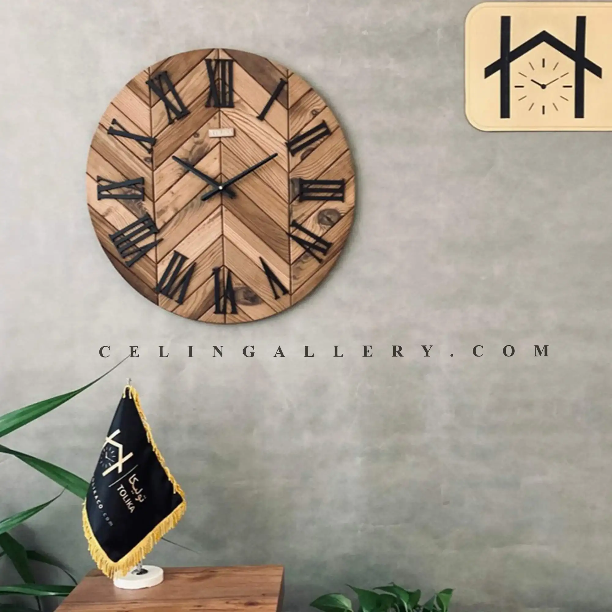 ساعت چوبی دایره ای کد 2  __  سلین گالری، ارائه تابلوهای با کیفیت