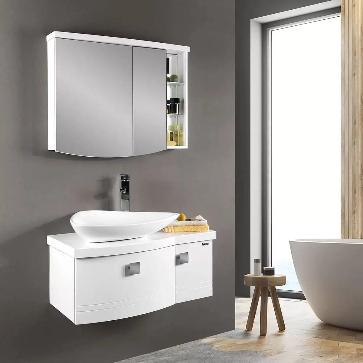 کابینت و روشویی طرح مدرن GINO ابعاد 46 * 90 سانتیمتر