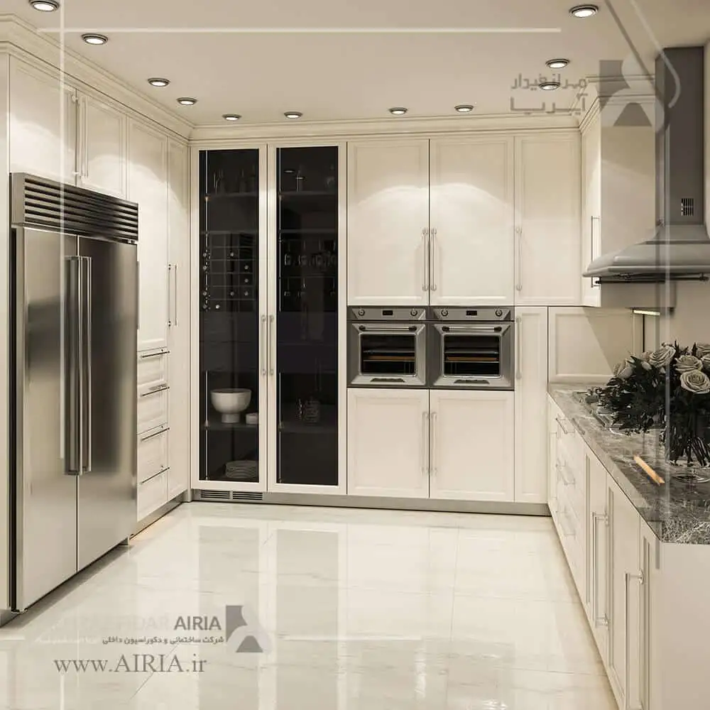 طراحی آشپزخانه واحد آپارتمان مسکونی خیابان ایرانشهر تهران