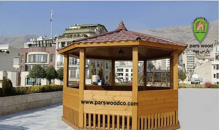 آلاچیق چوبی مدل شیرکوه برند پارس وود‎
