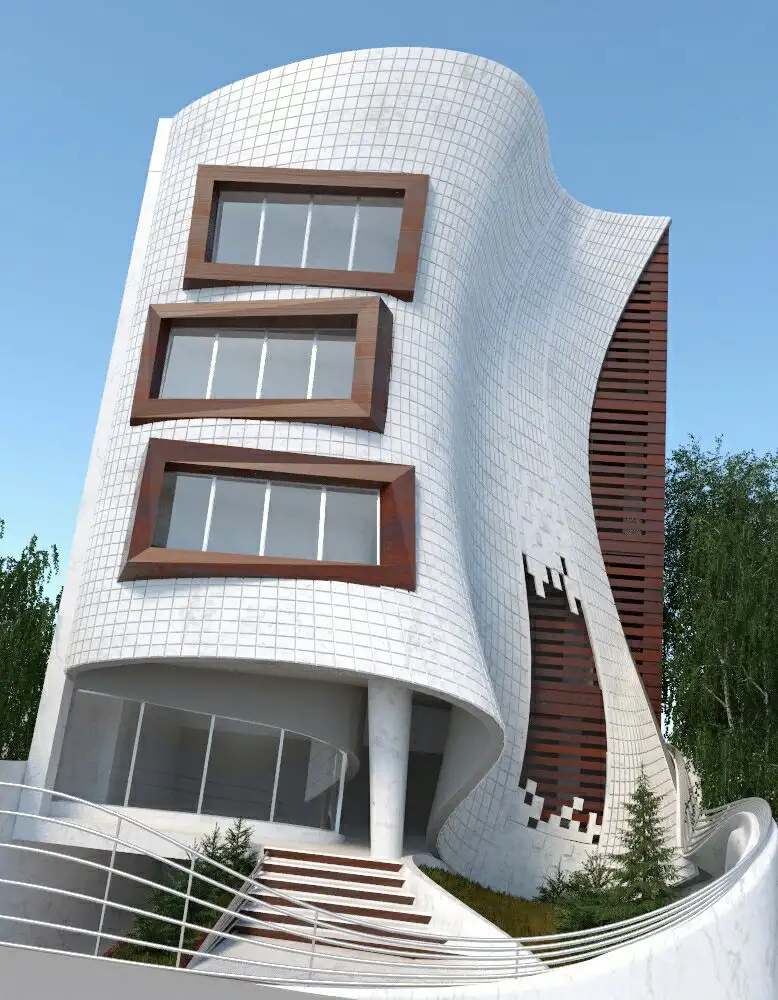 طراحی نما ساختمان مسکونی در قم