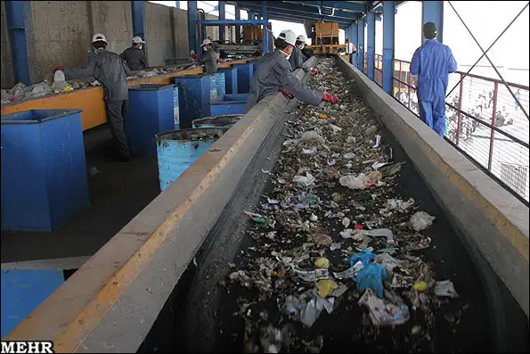 6- نوار نقاله تفكيک جهت پردازش و جداسازی مواد بازیافتی (Sorting Conveyer)