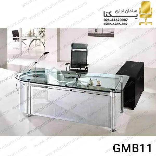 میز مدیریت شیشه ای مدل gmb11
