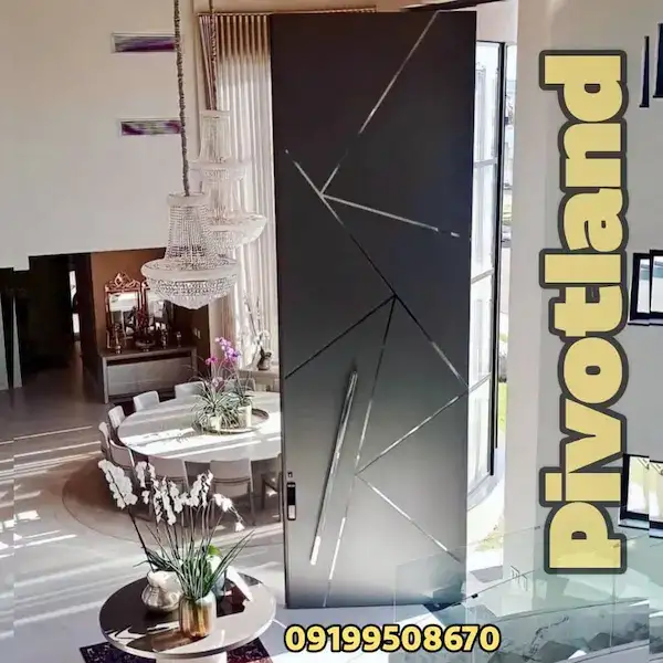 درب پیوت شیشه و استیل