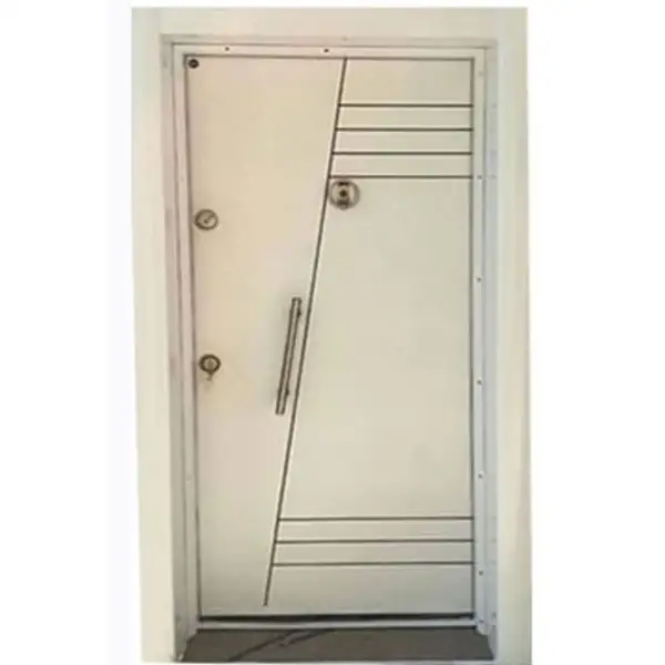 درب ضد سرقت سفید آپارتمانی مدل پوششی رنگ cnc