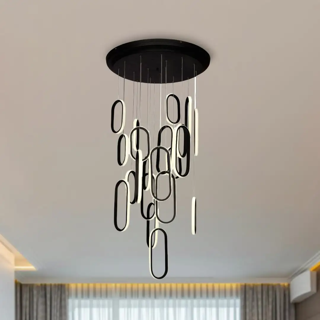 چراغ آویز مدرن چشمه نور کد L6412/21BK
