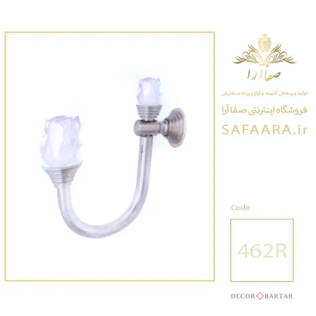 گل میخ پرده طرح دو کریستال رز __ تولید و پخش کتیبه و لوازم پرده صفاریان