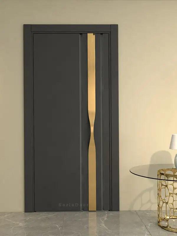 درب ضدسرقت لوکس مشکی با ابزار طلایی مدل L.S507