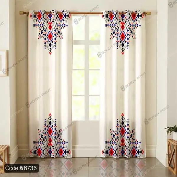 پرده طرح اسلیمی هندسی کد 6736