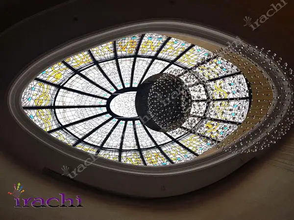 ساخت گنبد شیشه ای تیفانی (استین گلاس) با مقطع بیضی – میدان ولی عصر