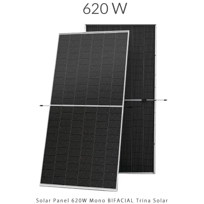 پنل خورشیدی 620 وات مونو کریستال بای فیشیال برند Trina Solar