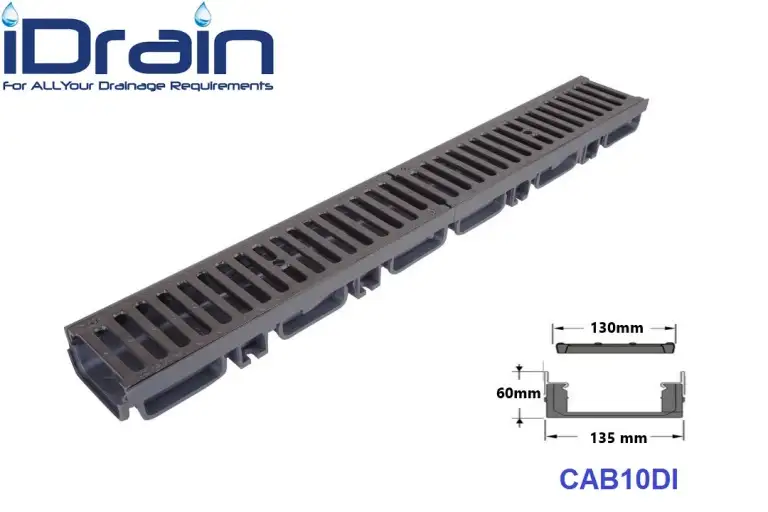 گاتر با گریتینگ چدن مدل CAB10DI __ گروه ایران درین تولید کانال پیش ساخته وگریتینگ