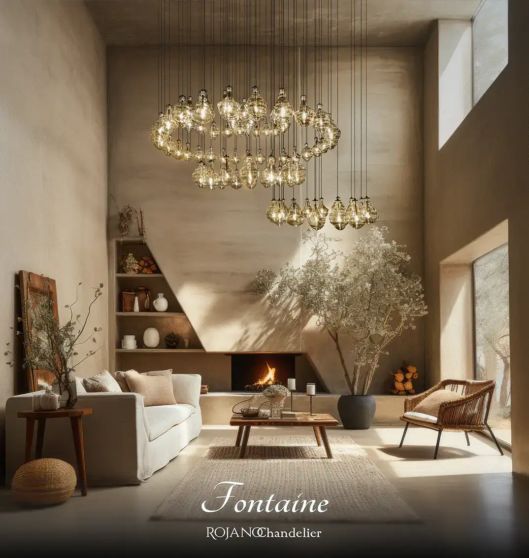 لوستر طبقاتی 50 شاخه Fontaine مدل MD197 __ طراح تخصصی نورپردازی سفارشی و لوکس