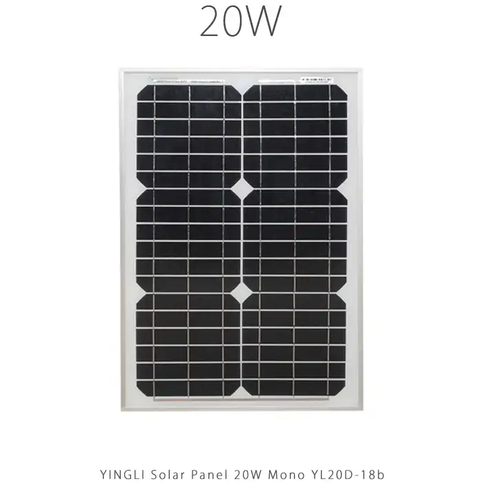 پنل خورشیدی 20 وات مونو کریستال YINGLI مدل YL20D-18b