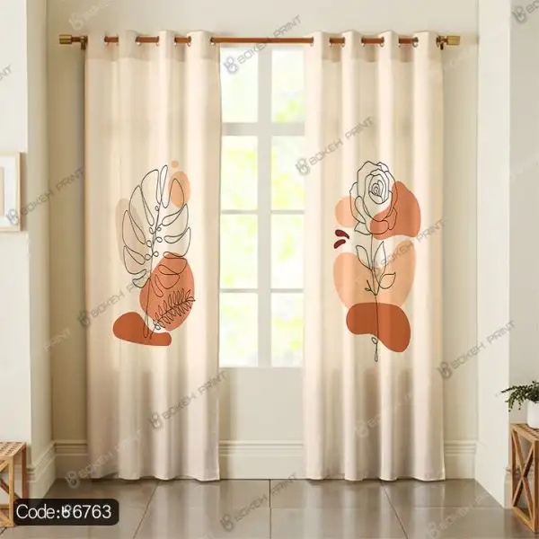 پرده طرح گل مینیمال کد 6763