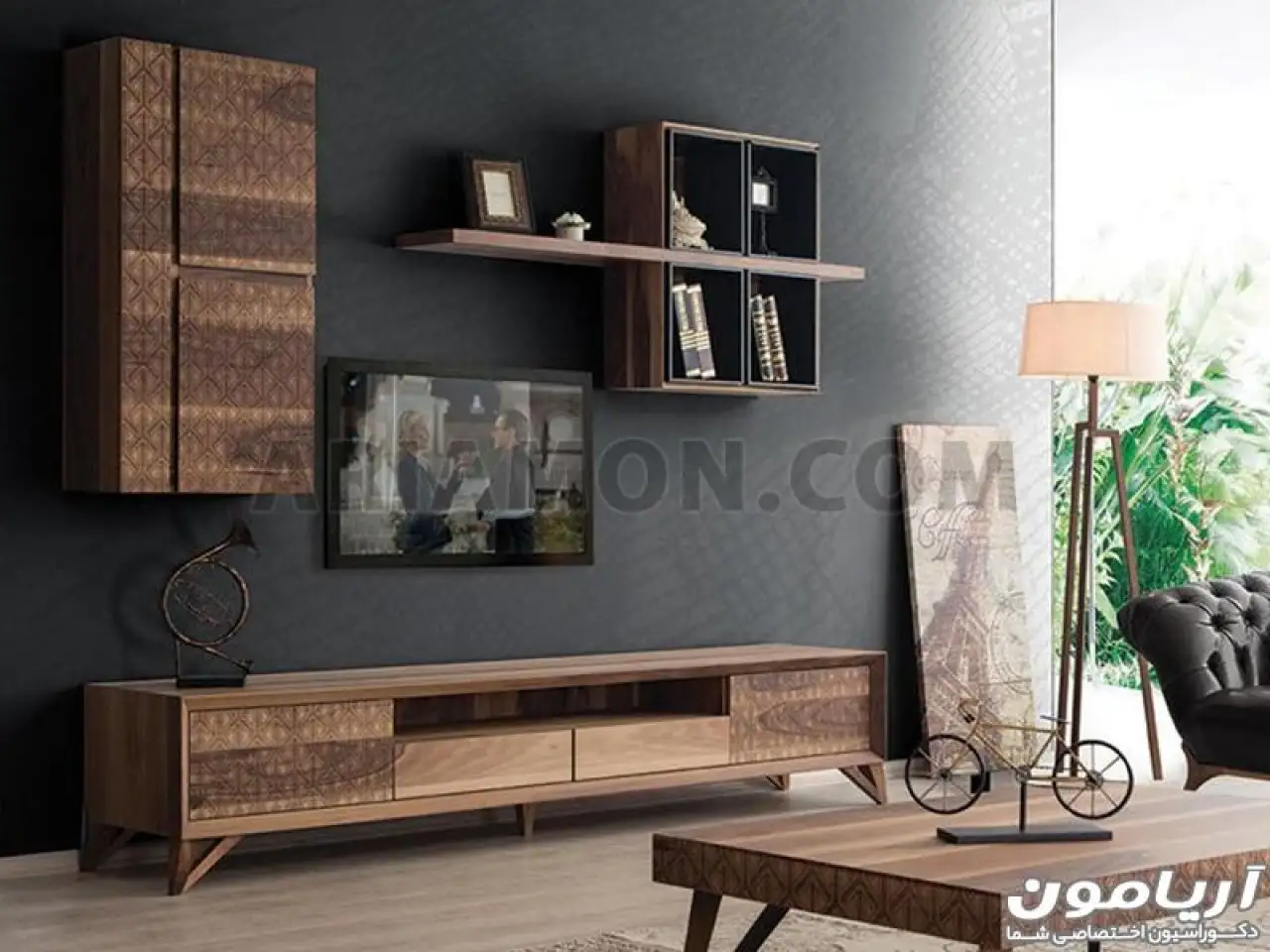 میز تلویزیون مدرن چوبی