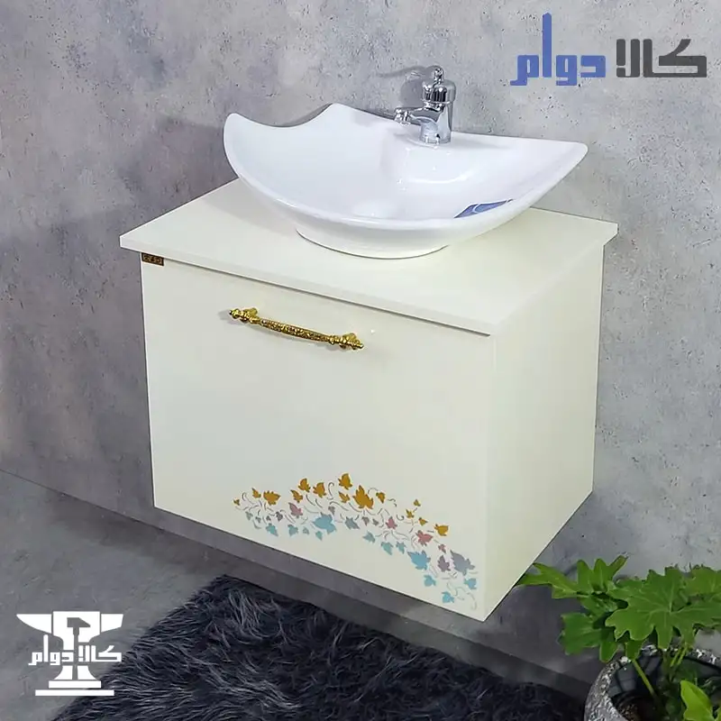 روشویی کابینتی صدفی با سنگ خارجی