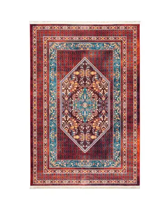 فرش ماشینی سنتی طرح 25CS0250 عنابی 1000 شانه