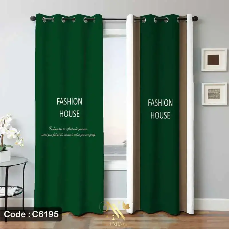پرده مینیمال لوکس سبز Fashin House مدل C6195 __ پرده نیکونگار، مرجع تخصصی خرید پرده