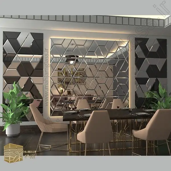 آینه دکوراتیو طرح سه وجهی