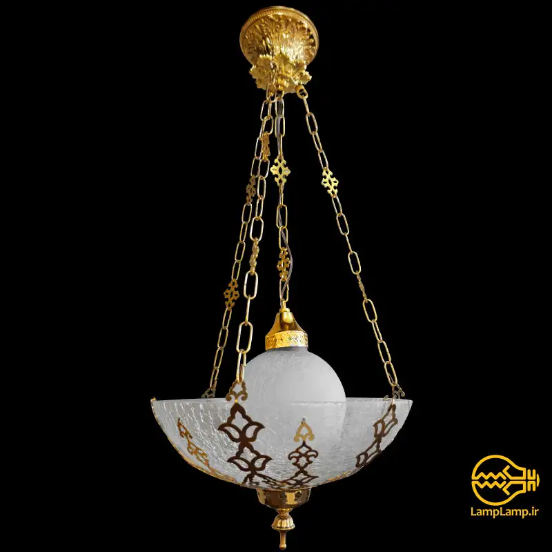 چراغ آویز شیشه ای مدل کاسه و گوی __ محصولات روشنايی، لوازم جانبی و لامپ های تخصصی