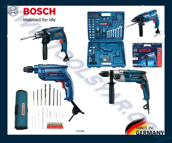 انواع دریل های دستی ساده ، گیربکسی و ضربه ای DRILL ساخت بوش BOSCH آلمان